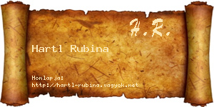 Hartl Rubina névjegykártya